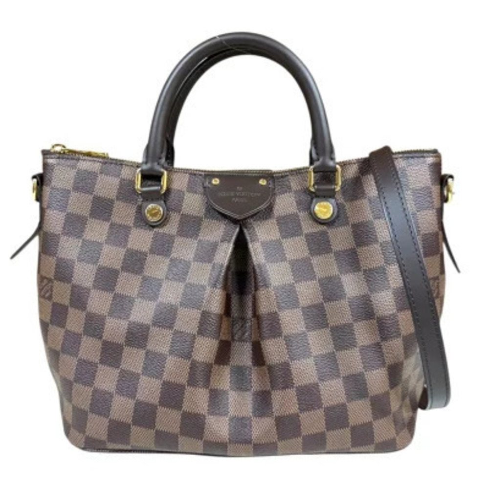 Louis Vuitton Siena Damier Shoulder Bag Canvas Brown